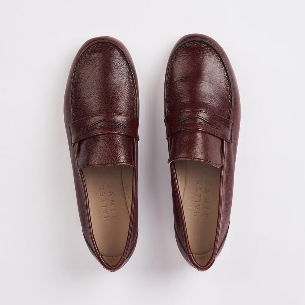 Brand New Jamie Haller Burgundy Penny Loafer (Size 35)